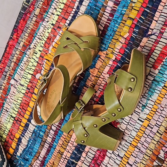 KorkEase Shoes Brushed Green Korkease The Original Heeled Sandals